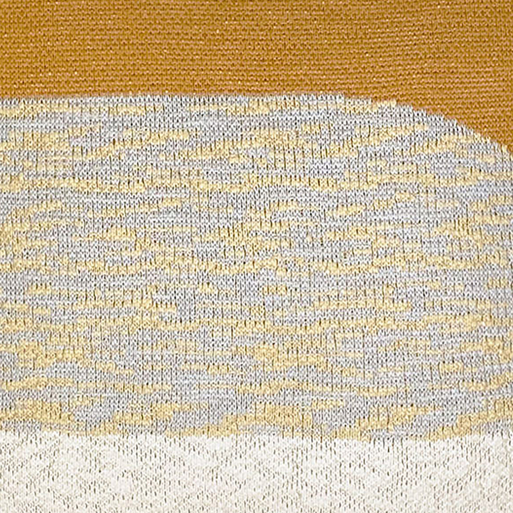 Bella Handwoven Cotton Blend 20x20 Square Throw Pillow in Cream and Mustard Yellow