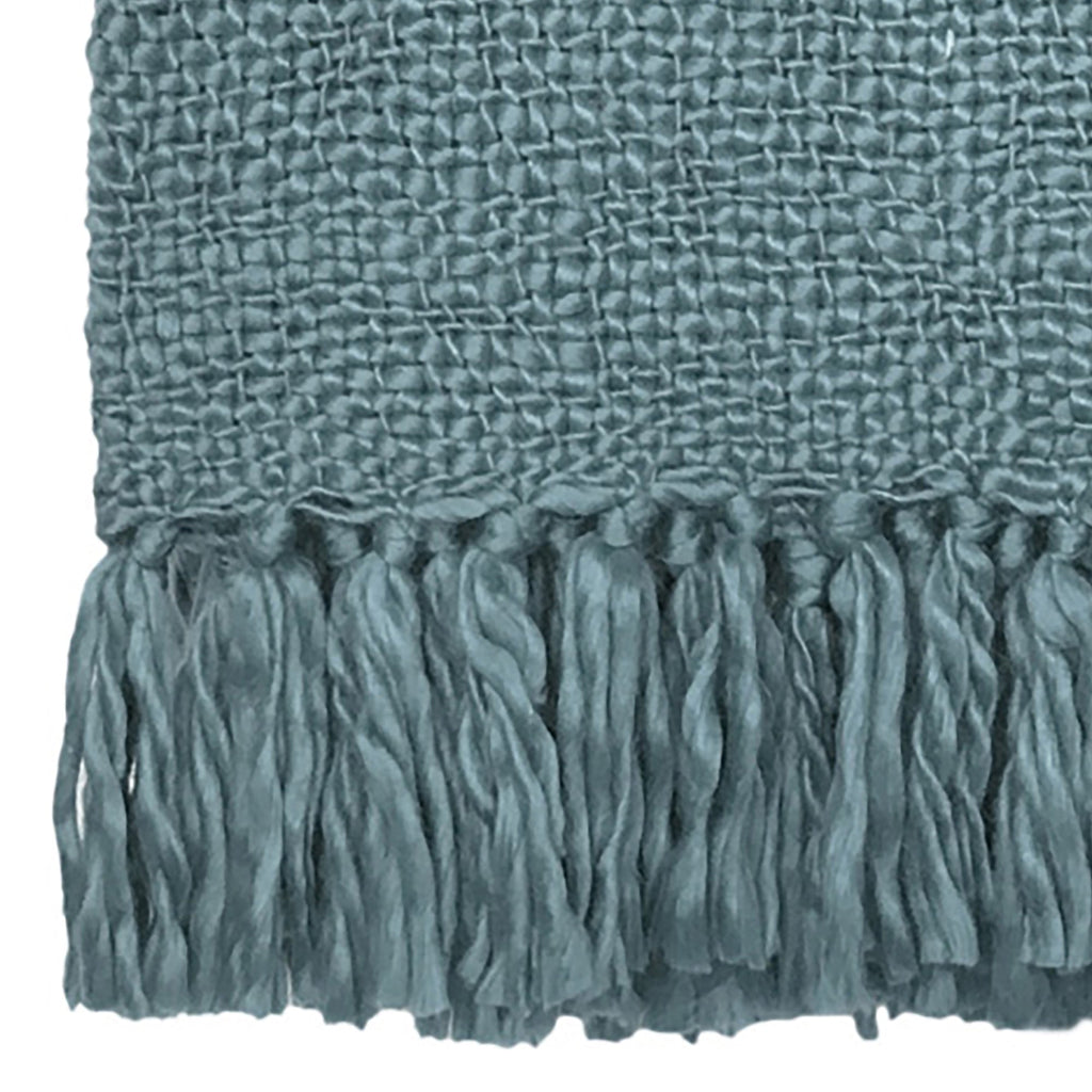 Cole Handwoven Acrylic 49x59 Throw Blanket in Dusty Blue