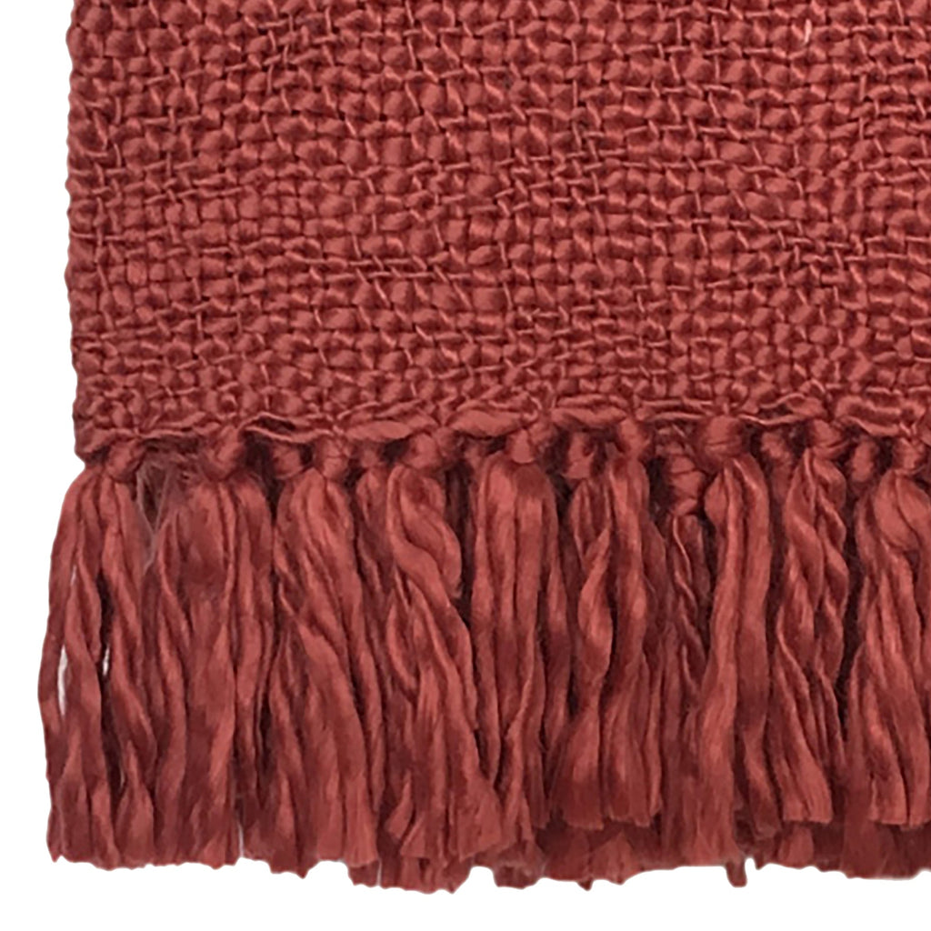 Cole Handwoven Acrylic 49x59 Throw Blanket in Berry Red