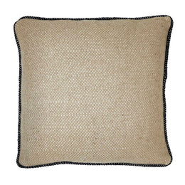 Alma Wool Blend Woven 20" Square Throw Pillow in Natural Beige