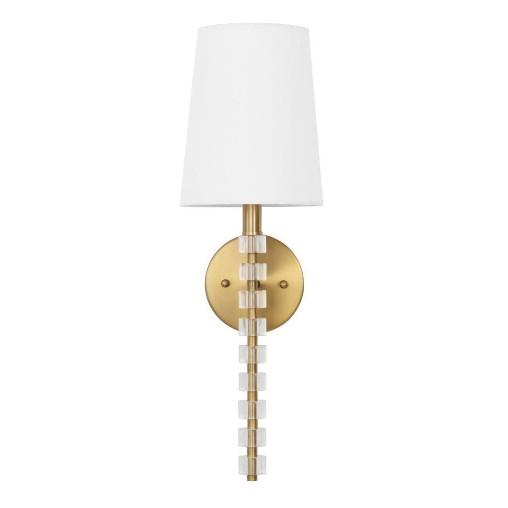 One Light Sconce In Acrylic And Brushed Brass