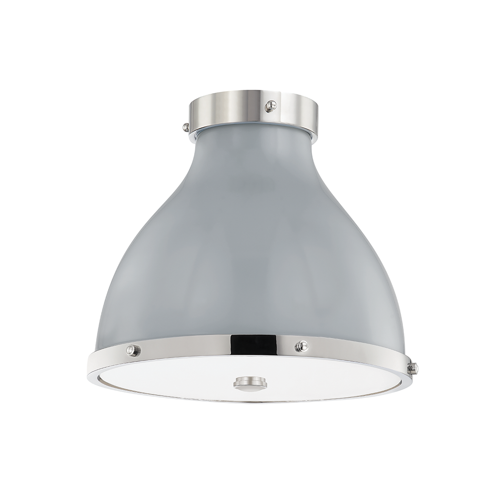 Painted No. 3 Flush Mount - Polished Nickel/Parma Gray Combo