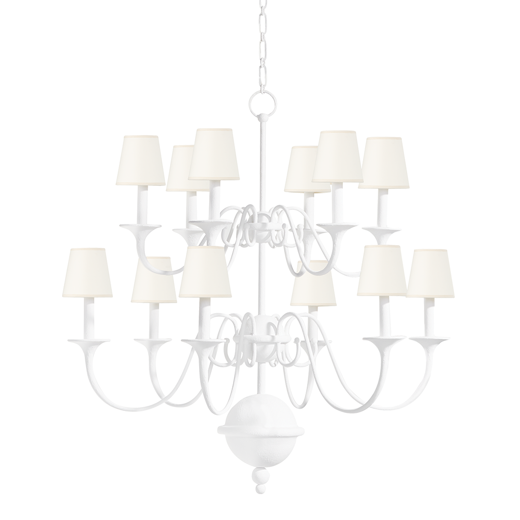 Windsor 12 Ligh Chandelier - White Plaster