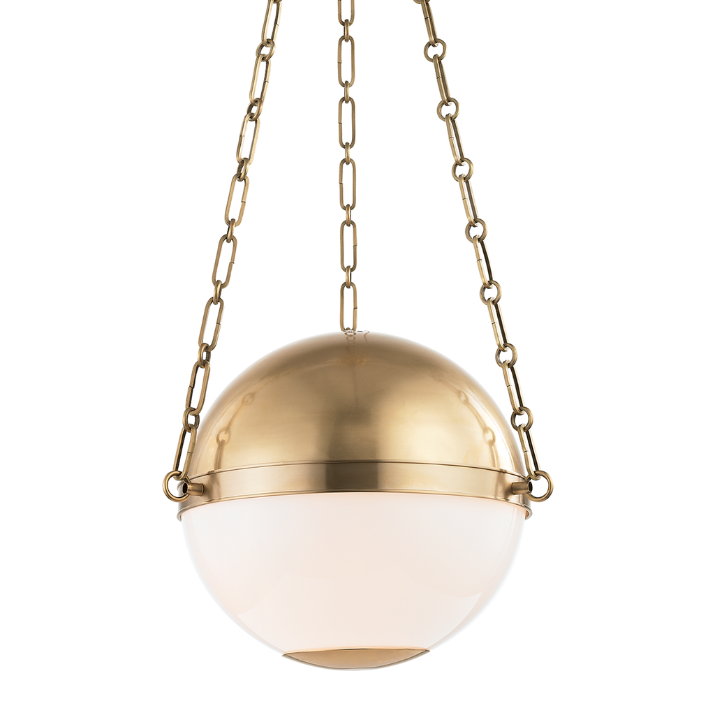 Sphere No.2 Pendant 12" - Aged Brass