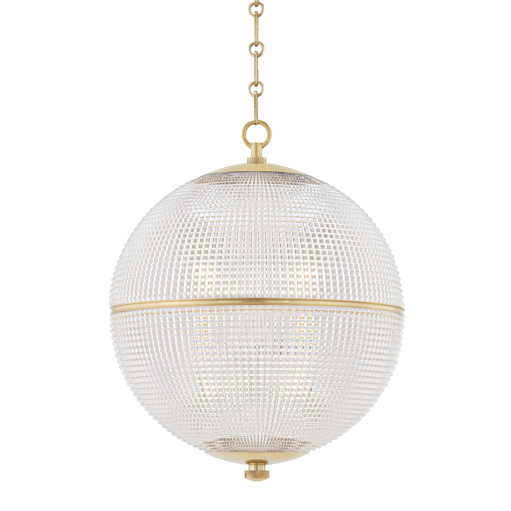 Sphere No. 3 1 Light Large Pendant - Aged Brass