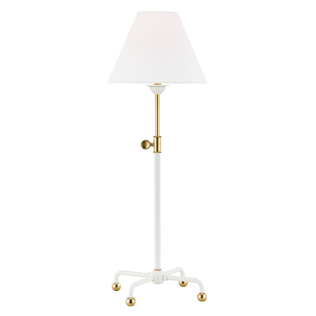 Classic No.1 Table Lamp - Aged Brass/White
