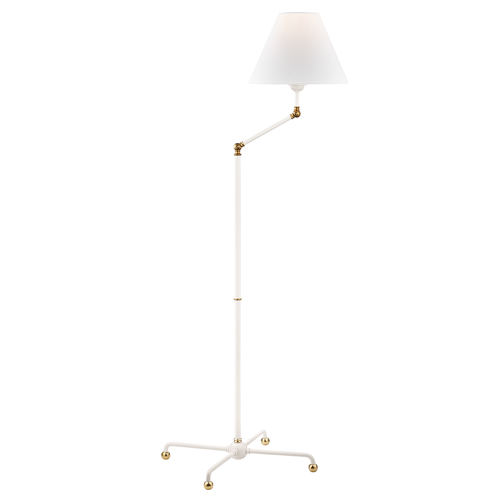 Classic No.1 Floor Lamp - Aged Brass/White