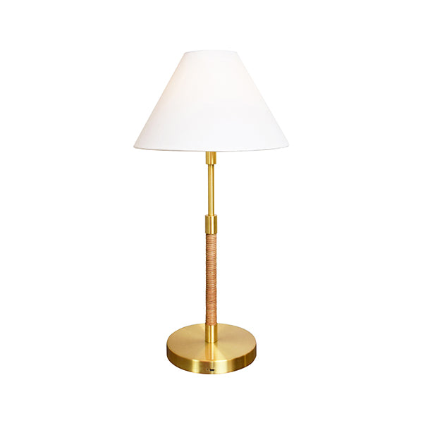 Rechargeable Table Lamp With Wrapped Rattan Pole