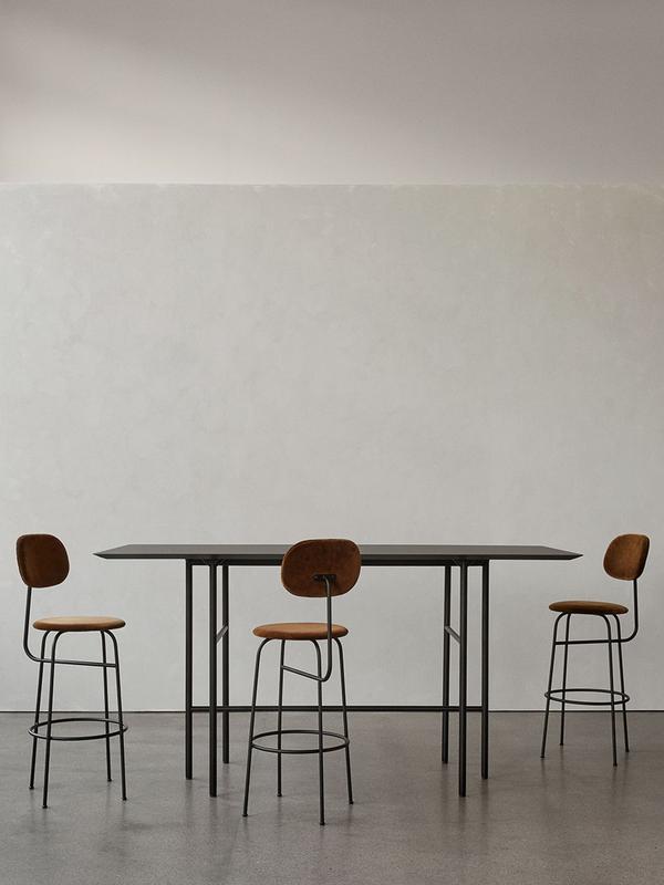 Snaregade Bar Table, Rectangular, Black/Mushroom Linoleum