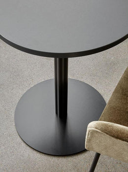 Harbour Column Dining Table, 32 in, Charcoal Linoleum with Black Base