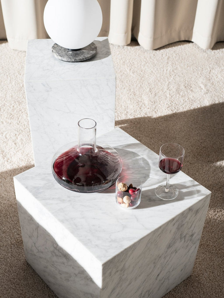 Plinth Cubic, White Marble