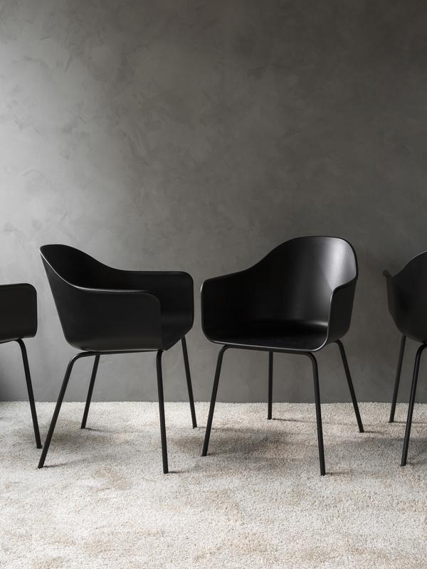 Harbour Dining Chair, Black Legs, Black Shell Seat