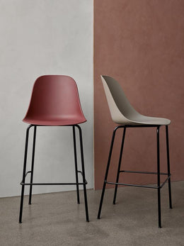 Harbour Bar Side Chair, Black Legs, Burned Red Shell Seat