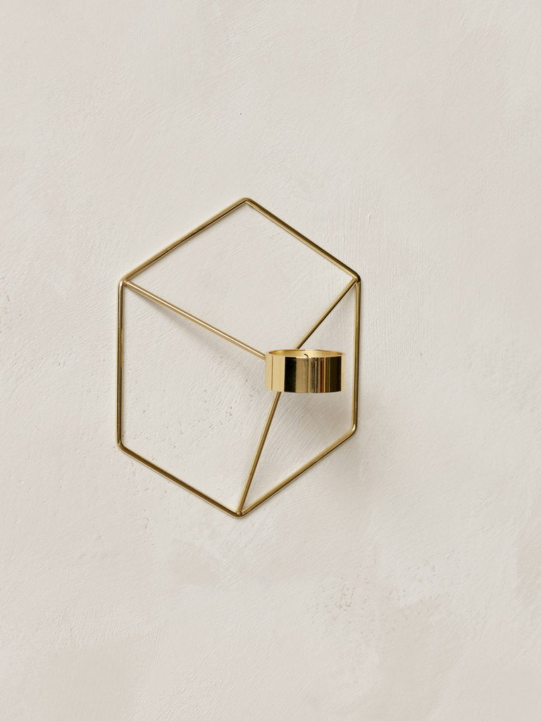 POV Candleholder Wall, Brass