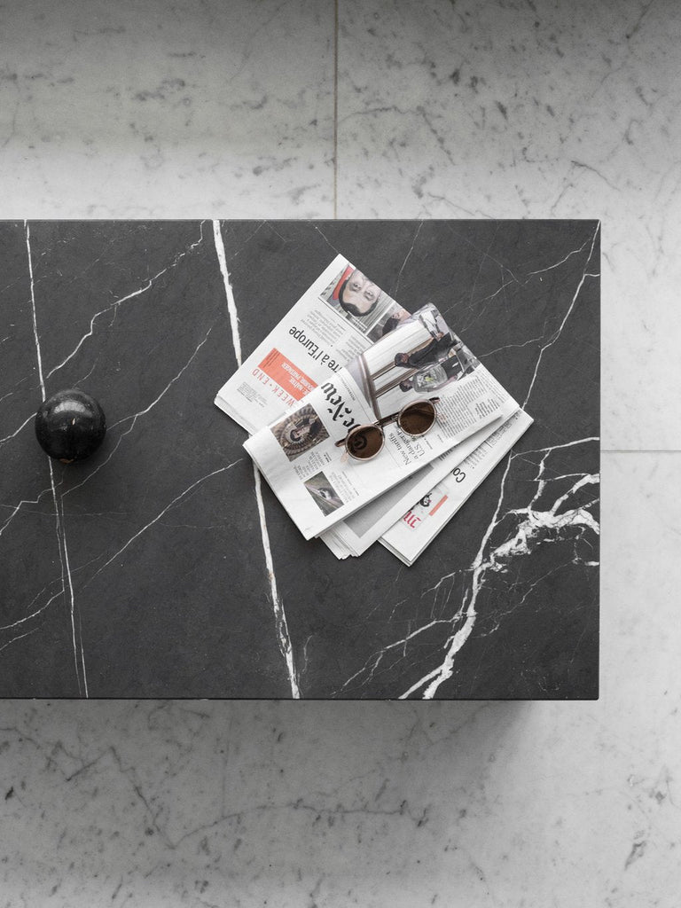 Plinth Low, Brown Grey Marble