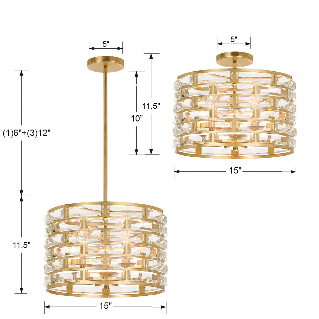 Meridian 5 Light Semi Flush