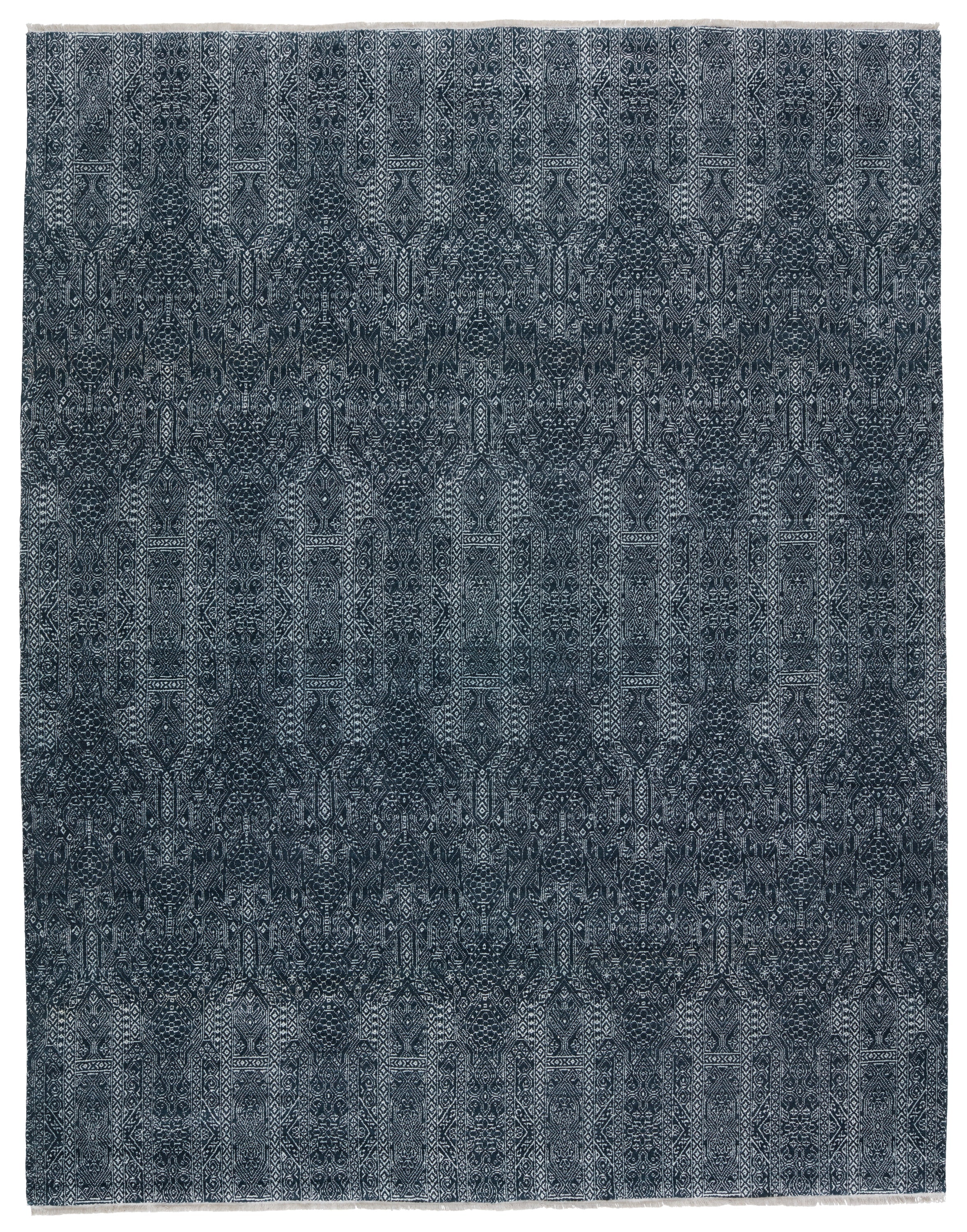 Bram Tribal Rug Dark Blue/ Ivory 9' x 12'