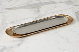 Gold Narrow Metal Tray, Large