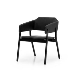 Stuzi Chair in Black Fabric and Black Colored Wood