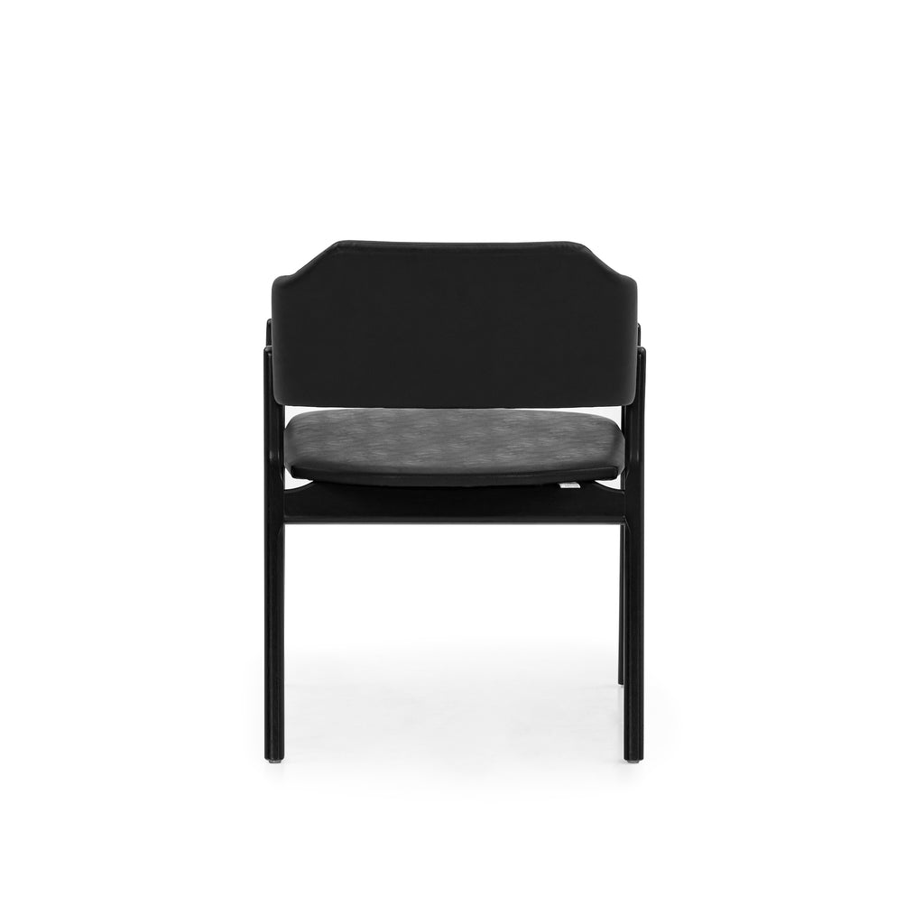 Stuzi Chair in Black Fabric and Black Colored Wood