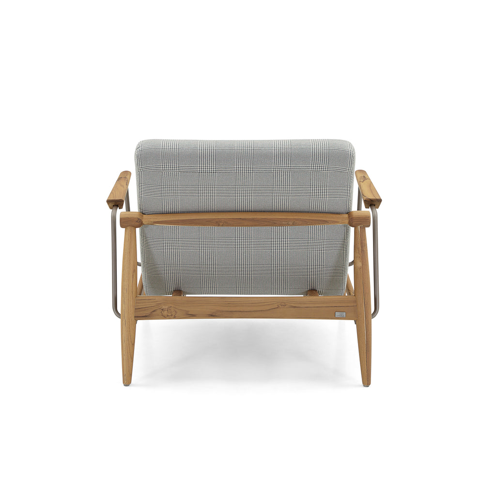 Win Armchair Featuring Metal & Teak Frame with Fabric Seating