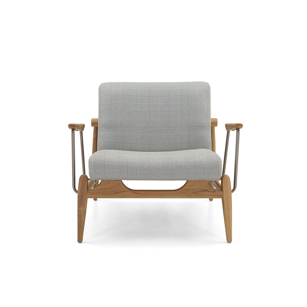 Win Armchair Featuring Metal & Teak Frame with Fabric Seating