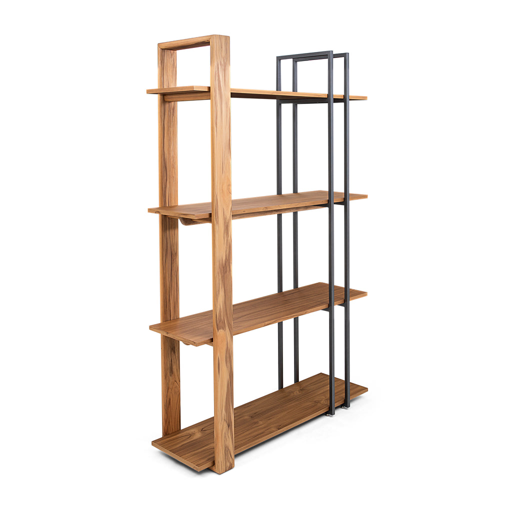 Lim Bookcase in Teak and Graphite Metal