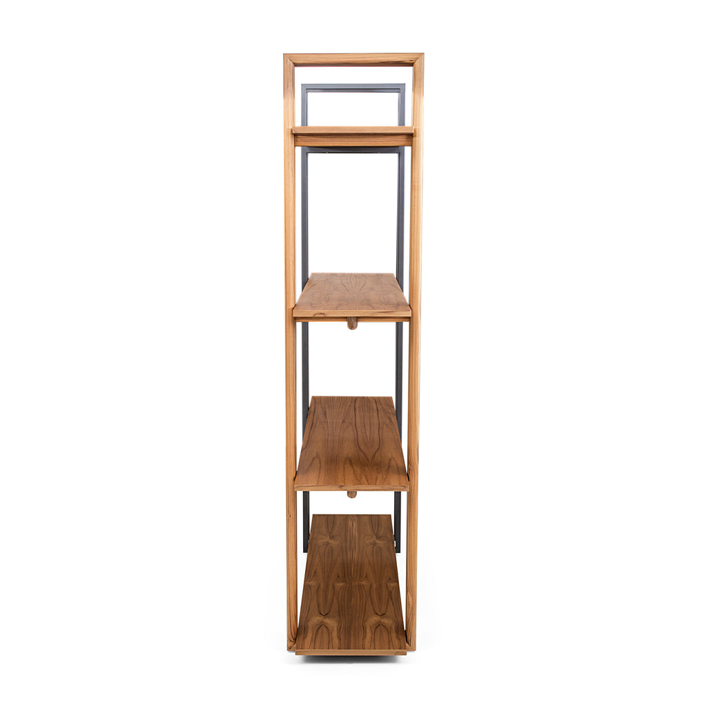 Lim Bookcase in Teak and Graphite Metal