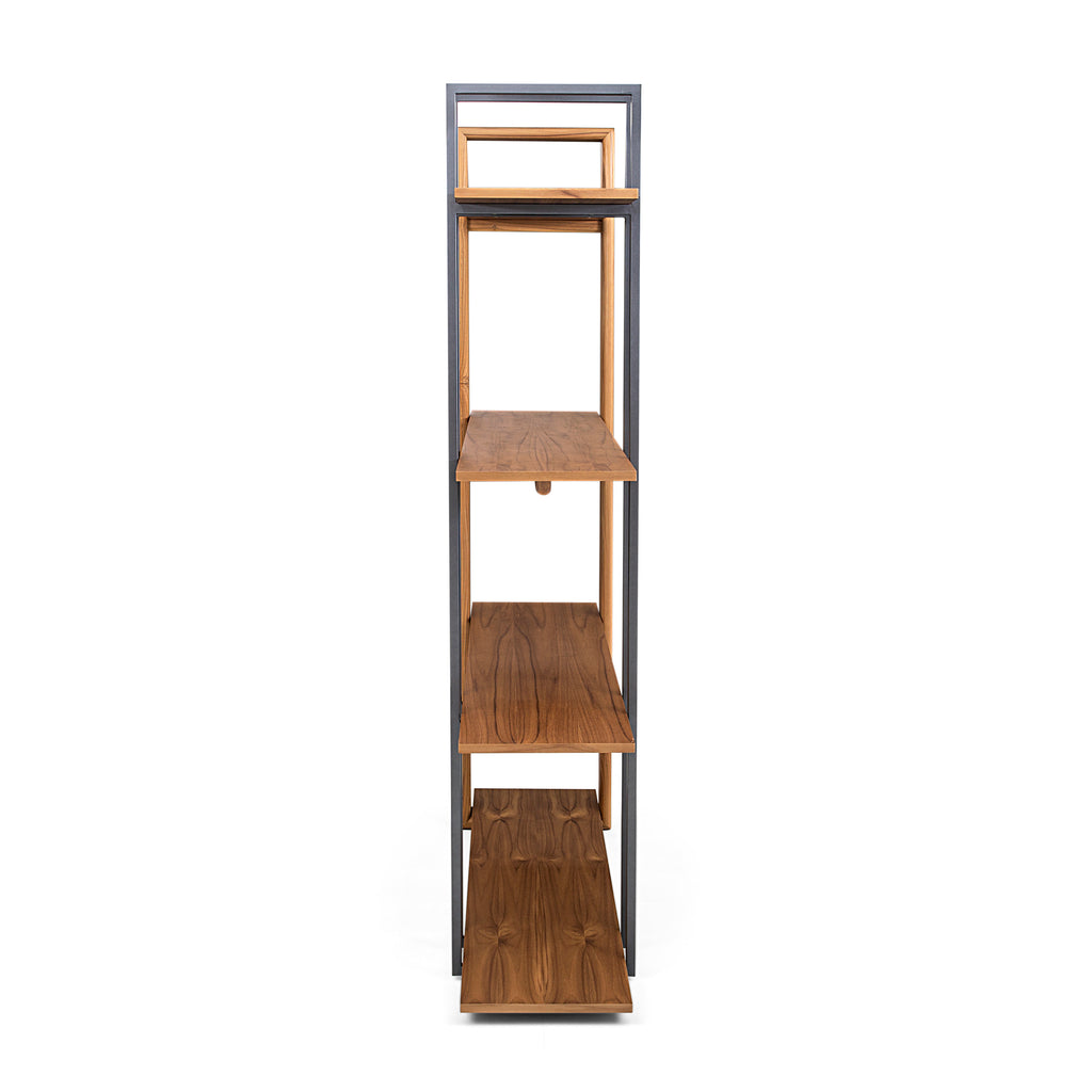 Lim Bookcase in Teak and Graphite Metal