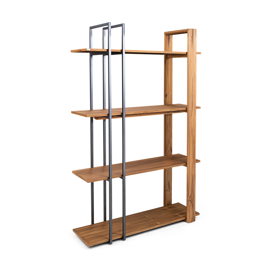 Lim Bookcase in Teak and Graphite Metal