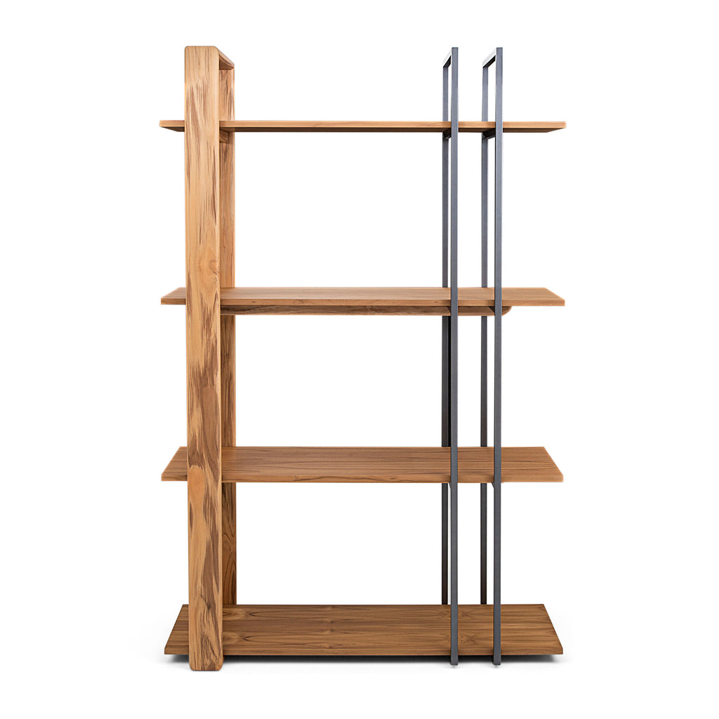 Lim Bookcase in Teak and Graphite Metal