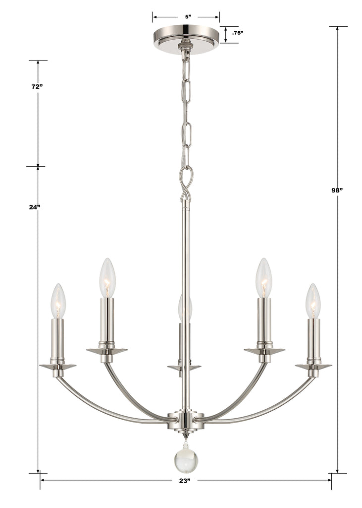 Mila 5 Light Chandelier