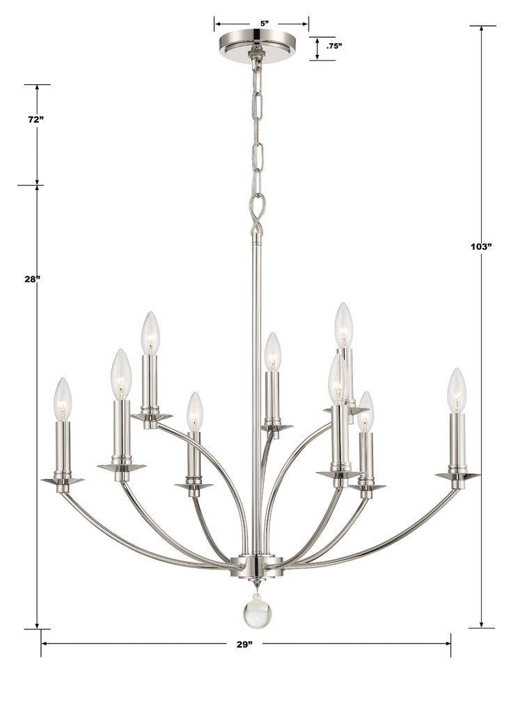 Mila 9 Light Chandelier