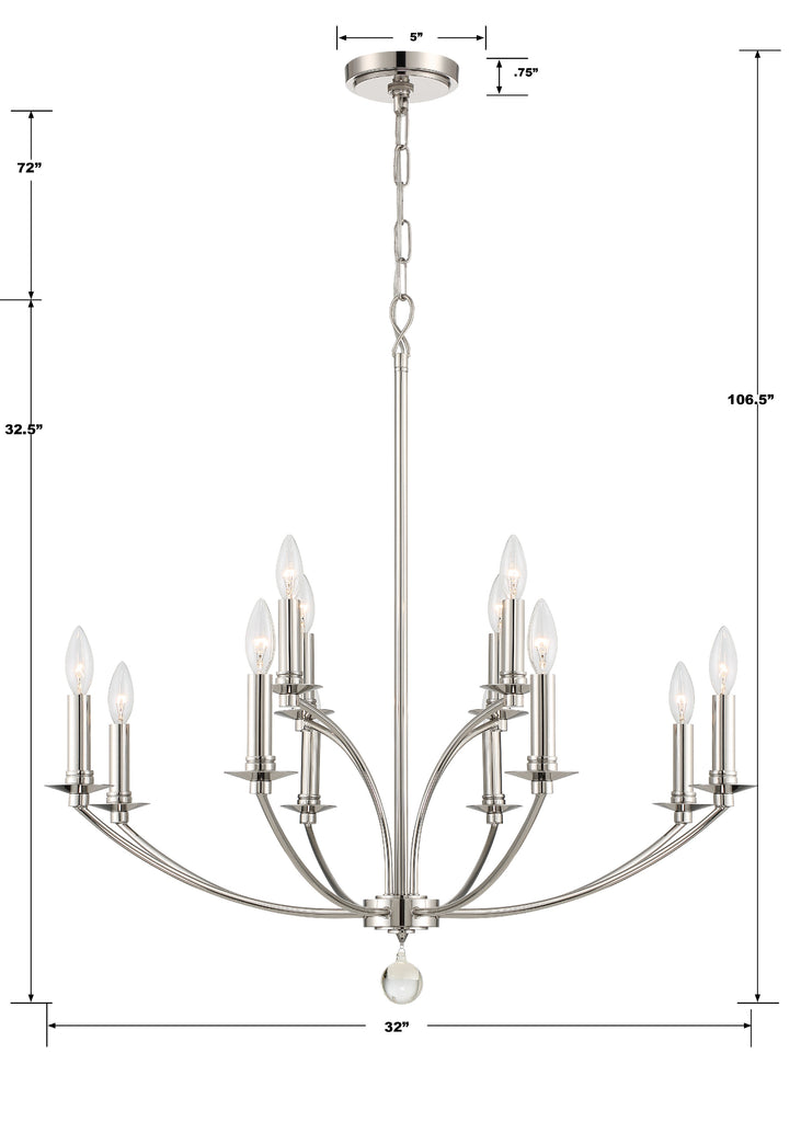 Mila 12 Light Chandelier