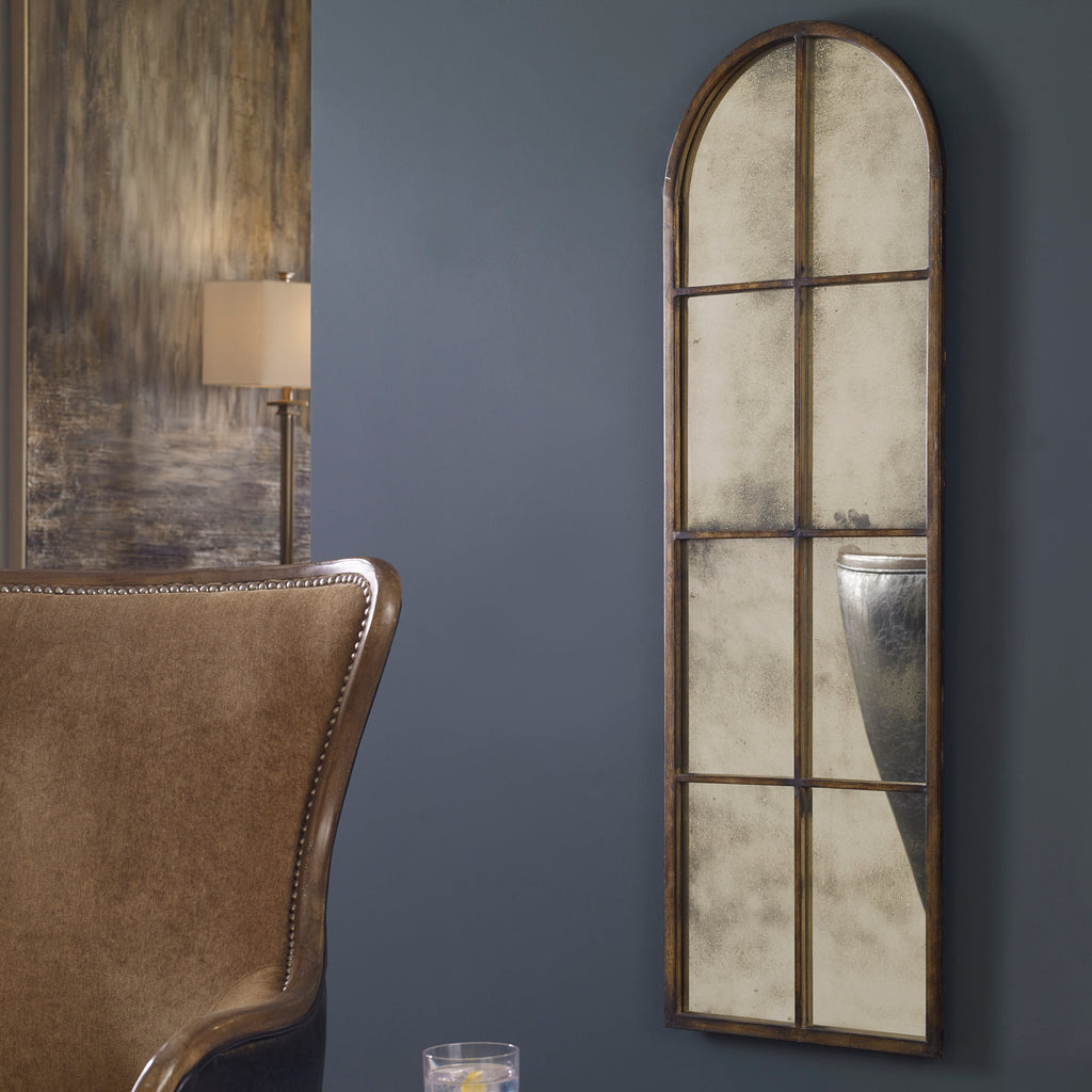 Amiel Arched Brown Mirror