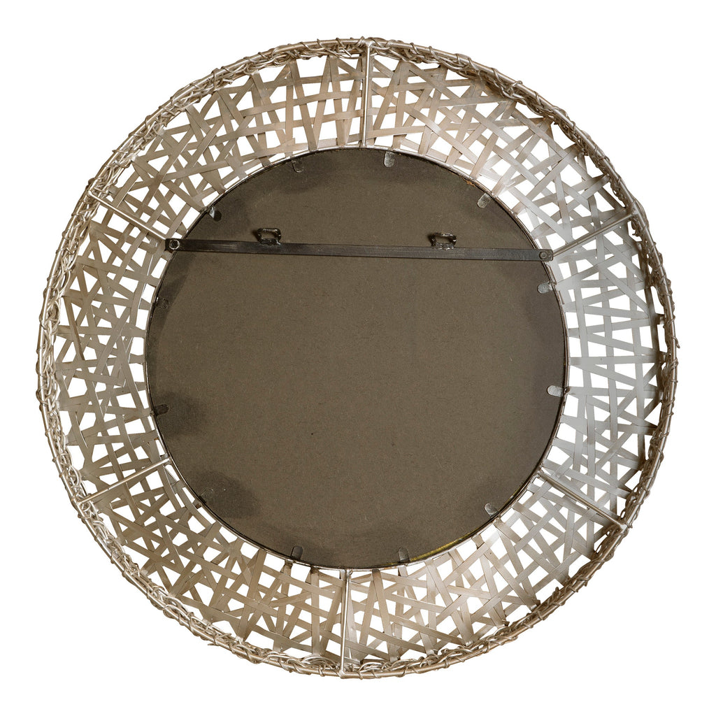 Alita Champagne Woven Metal Mirror