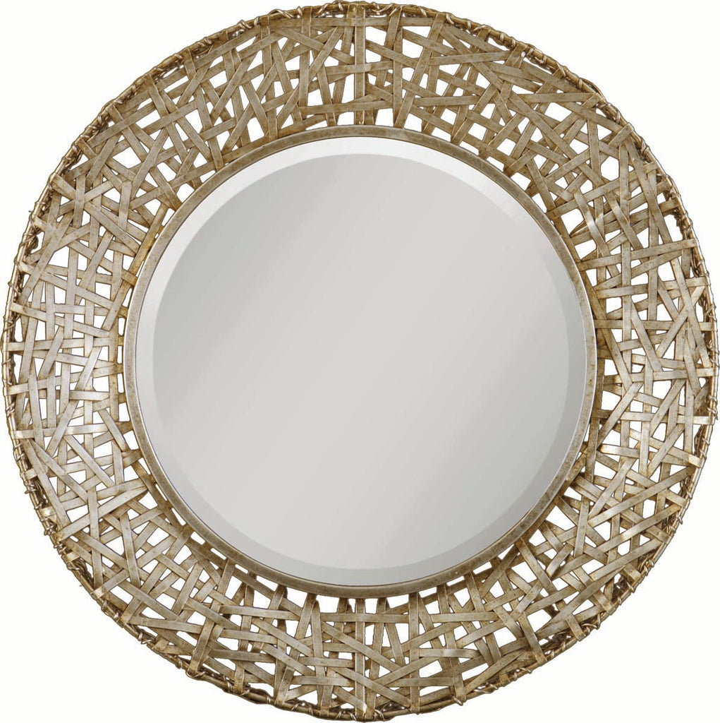 Alita Champagne Woven Metal Mirror