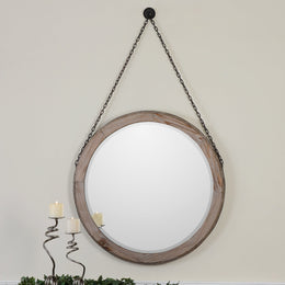 Loughlin Round Wood Mirror