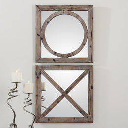 Baci E Abbracci, Wooden Mirrors Set of 2