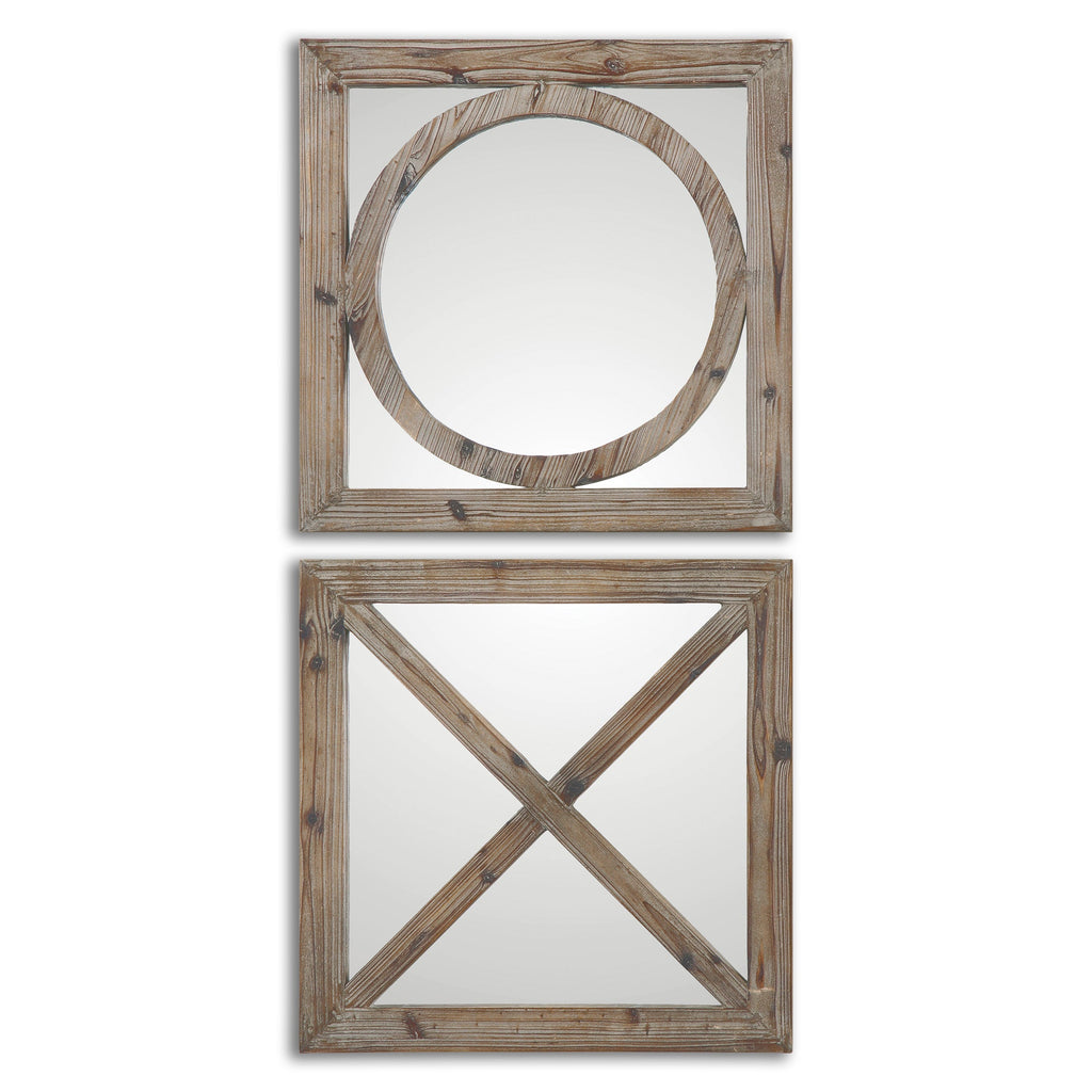 Baci E Abbracci, Wooden Mirrors Set of 2