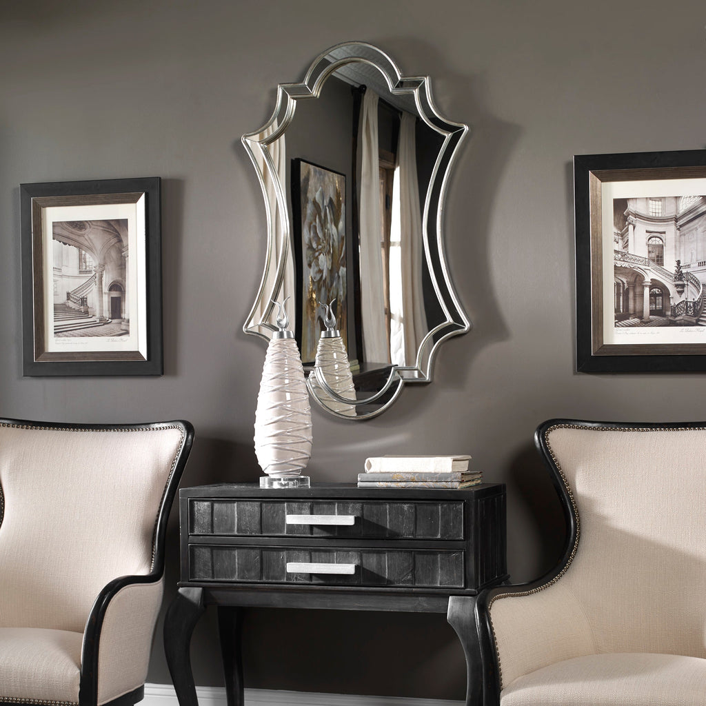 Elara Antiqued Silver Wall Mirror