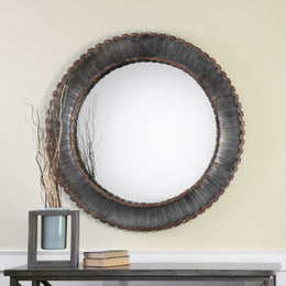 Tanaina Silver Round Mirror