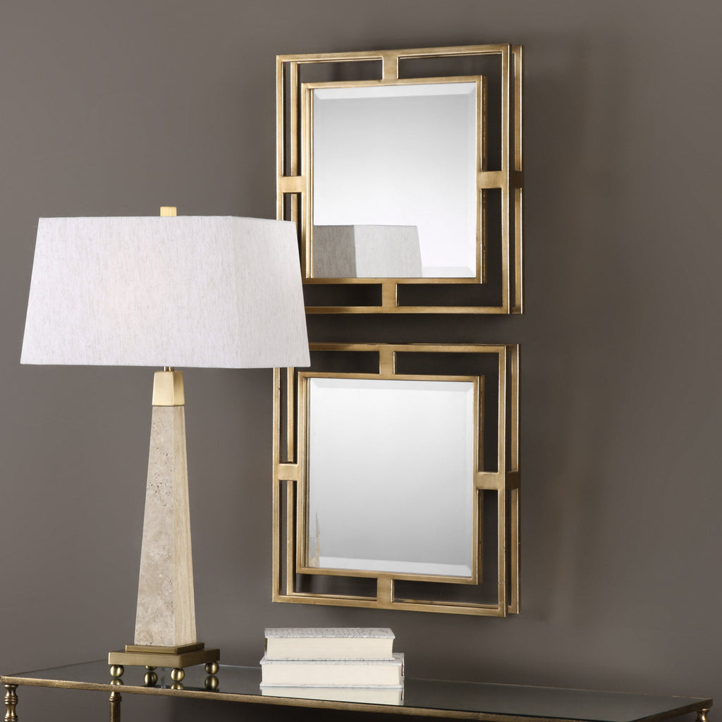 Allick Gold Square Mirrors Set of 2