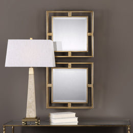 Allick Gold Square Mirrors Set of 2