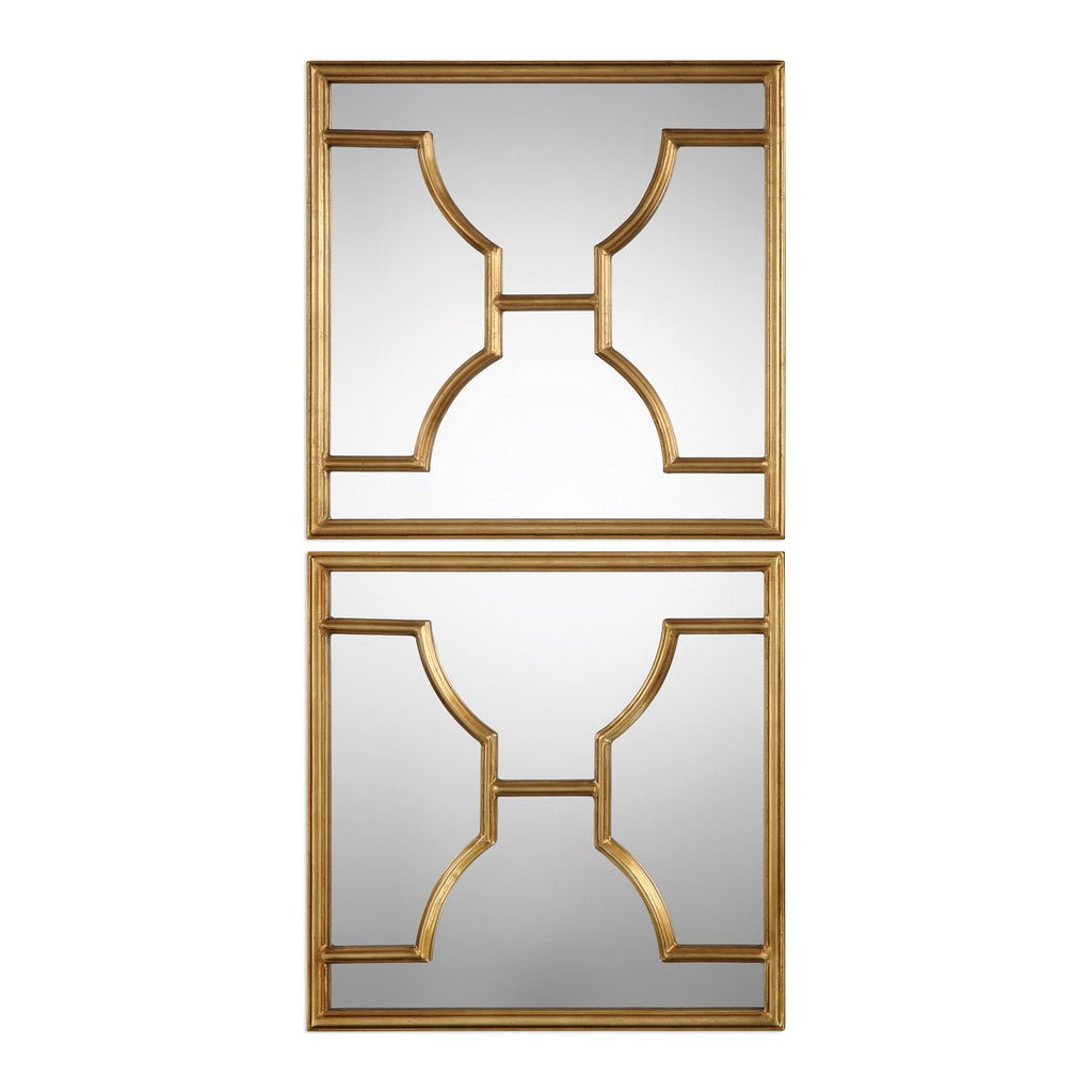 Misa Gold Square Mirrors Set of 2