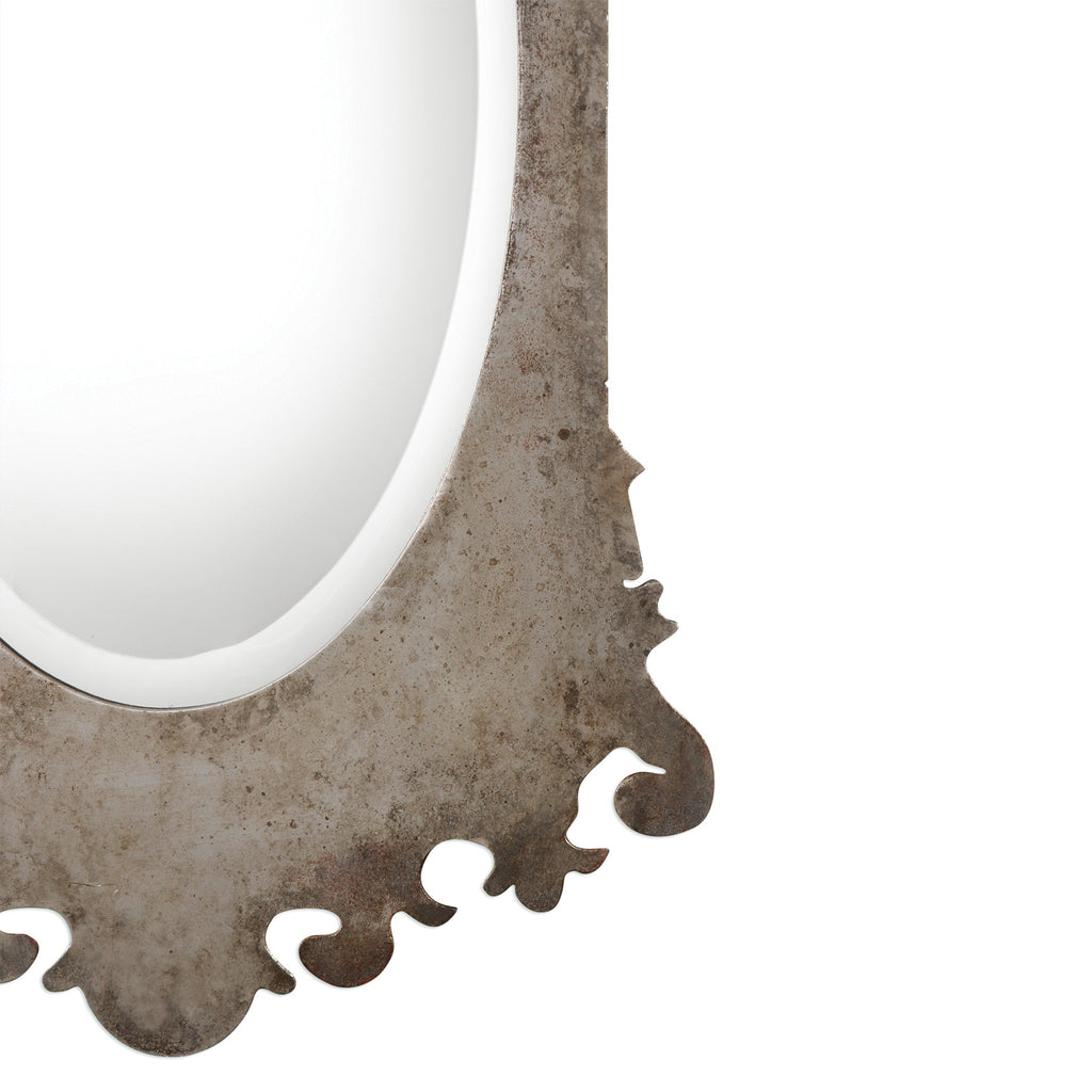 Vitravo Oxidized Silver Oval Mirror