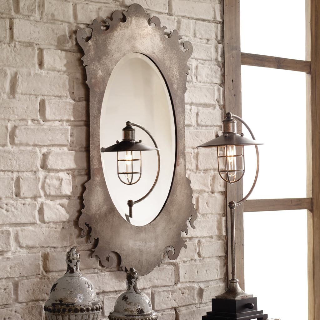 Vitravo Oxidized Silver Oval Mirror