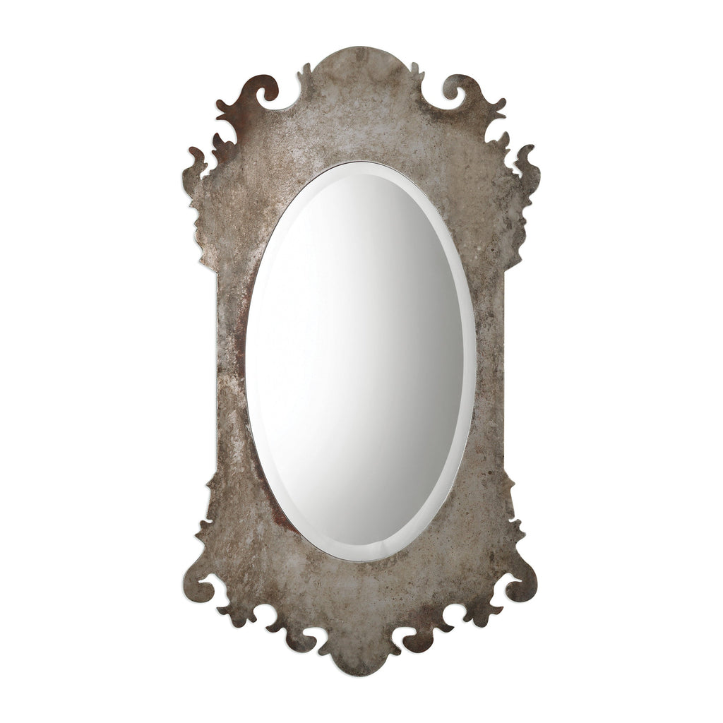 Vitravo Oxidized Silver Oval Mirror