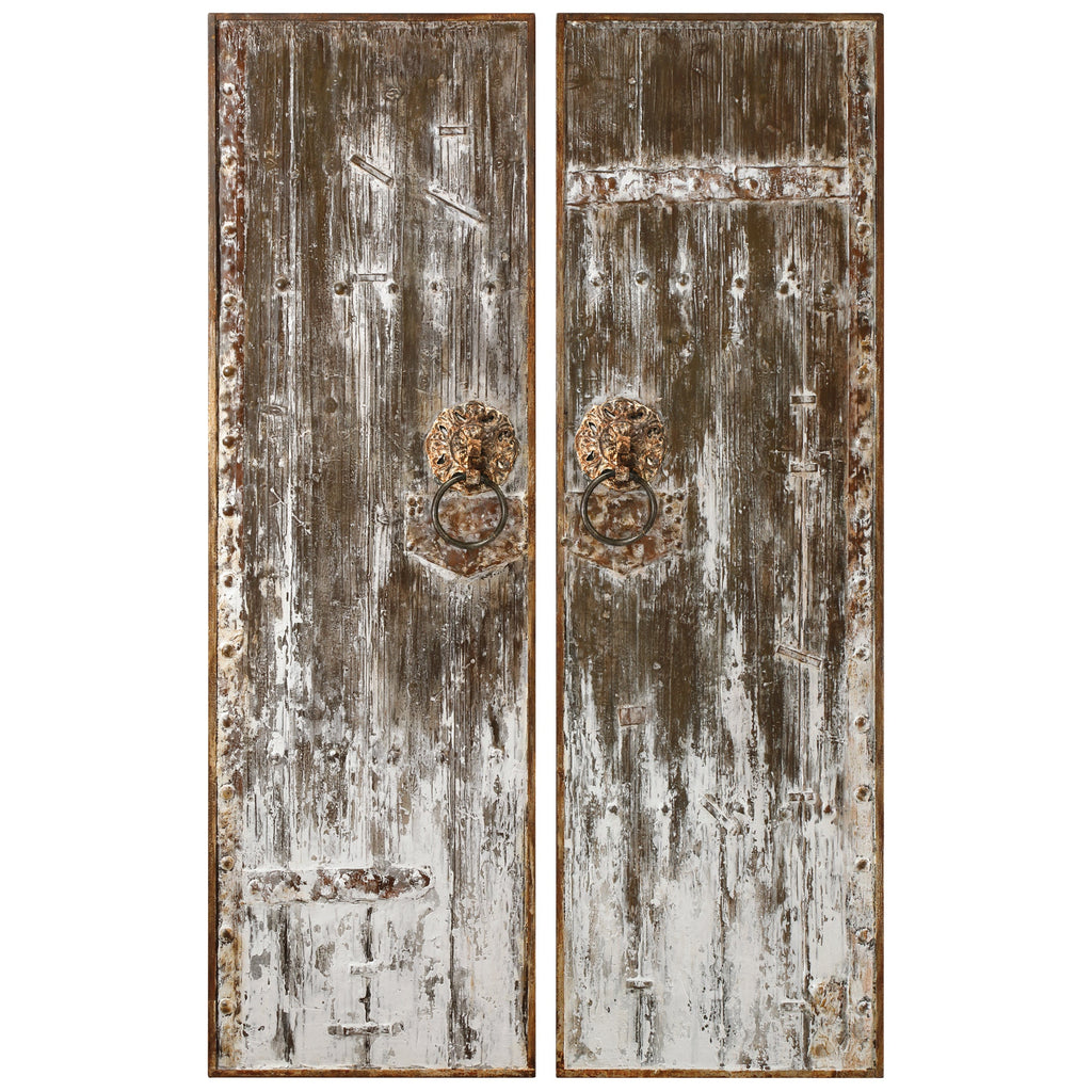 Giles Aged Wood Wall Art, Set of 2