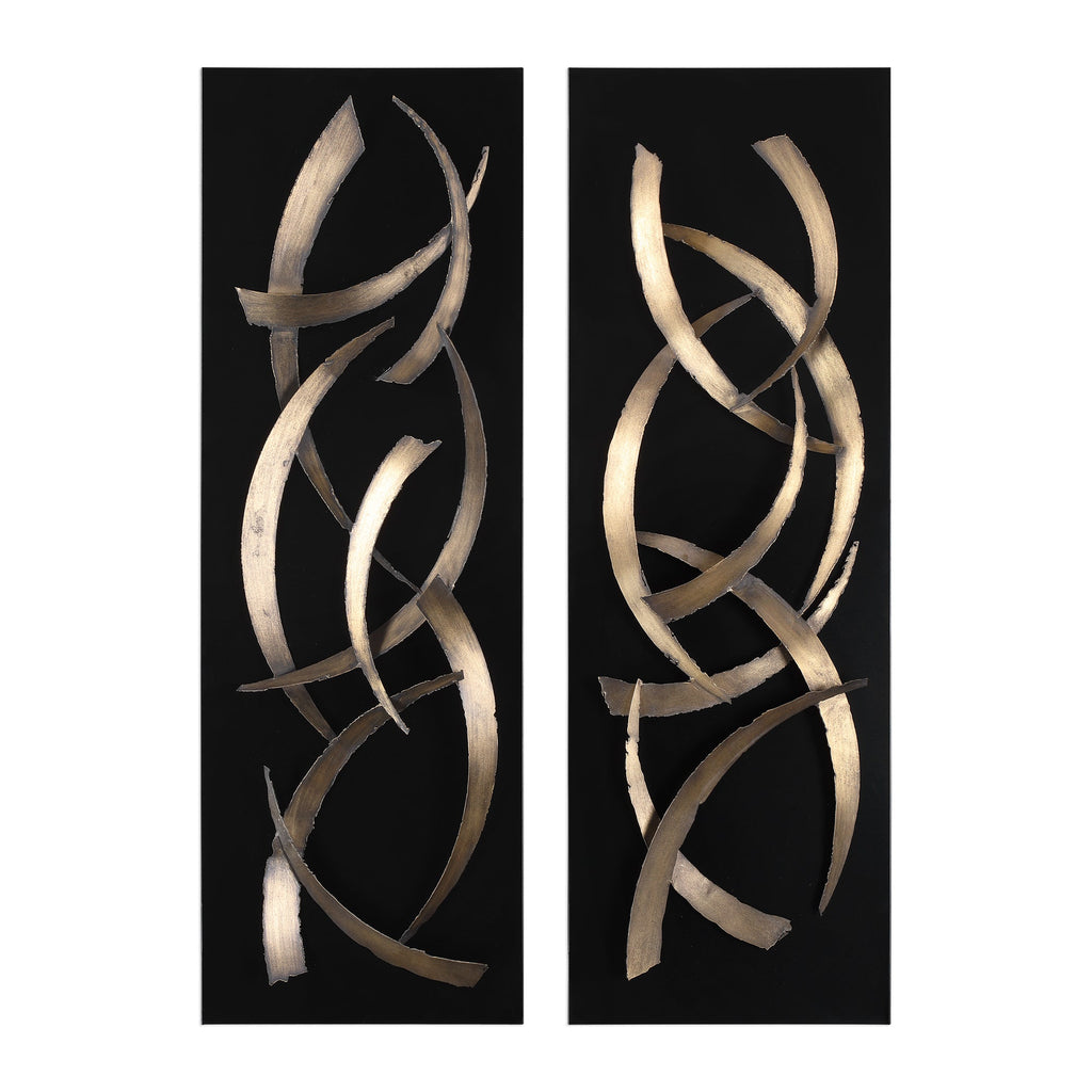 Brushstrokes Metal Wall Art, Set of 2